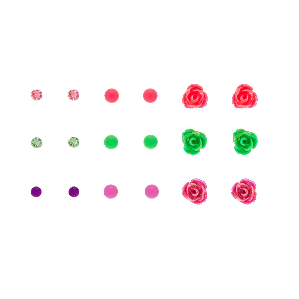 Neon Dots Glow in the Dark Stud Earrings - 3 Pack | Claire's